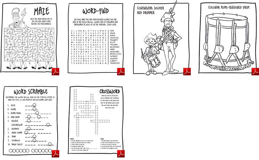 Puzzles and Coloring Download Menu